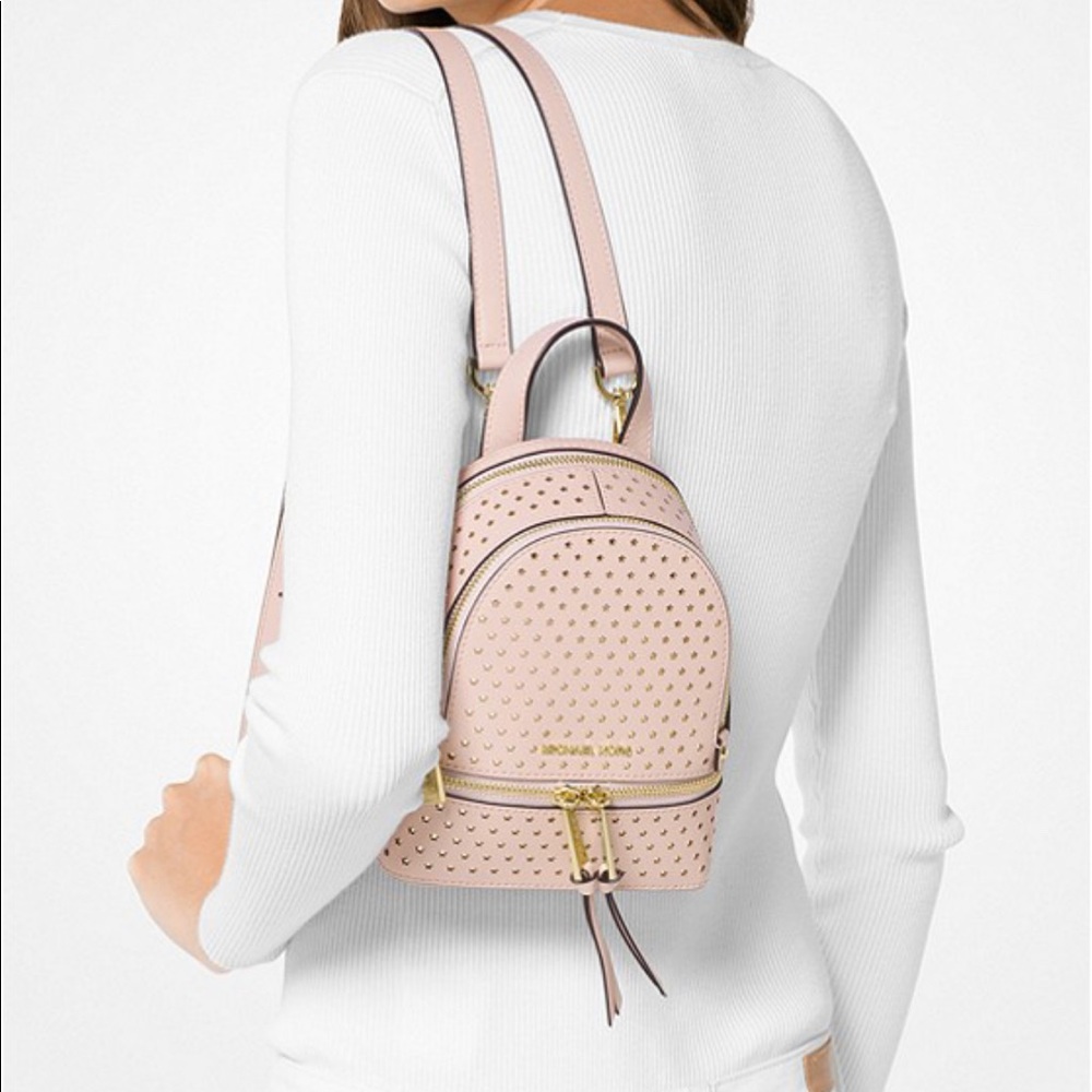 Rhea Mini Perforated Leather Backpack